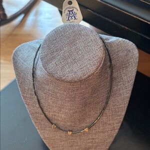 MADE IN GREECE!!!  Blue Beaded Necklace with Silver Heart Accents